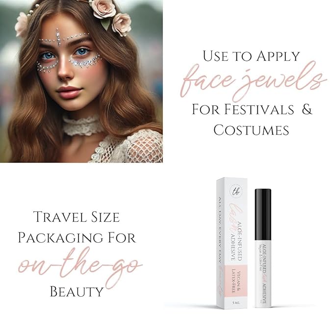 True Beauty Lashes - Gentle Formula Lash Glue - 24 Hour Hold - Cluster Strip False Lash Extension Eyelash Glue - Soothing Aloe Lash Adhesive - Dries Clear - Water Resistant