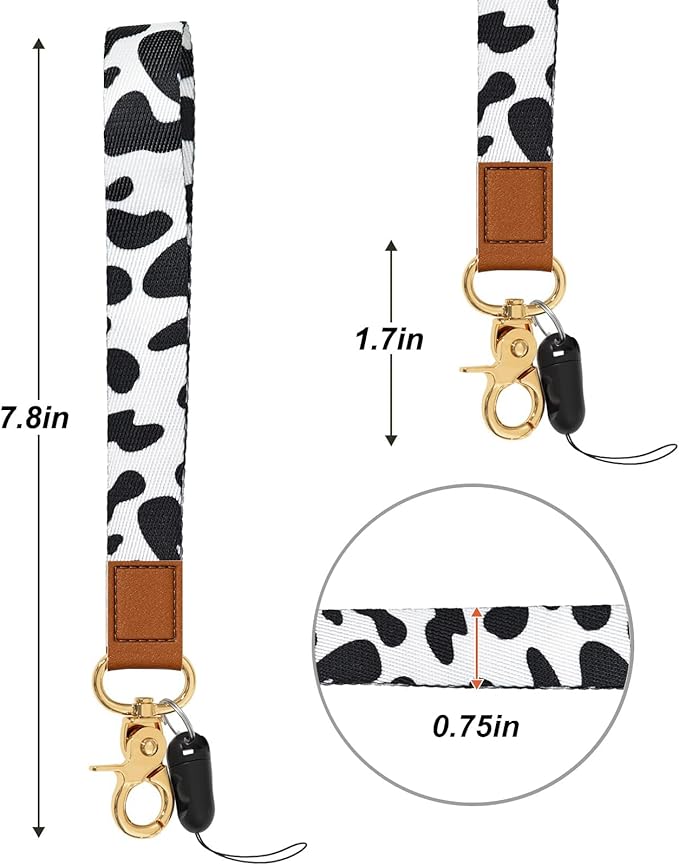 Cool Leopard Wristlet Keychain, Wrist Lanyard Key Chain For Women Men Car Keys Id Holder Card Phone Wallet Camera