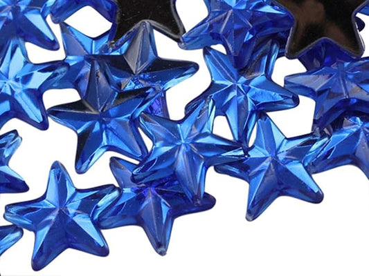 Allstarco Star Rhinestones Embelishments 15mm Flat Back Acrylic Plastic Gems for Jewelry, Crafts, Costumes, Invitations, Cosplay - 35 Pieces (Blue Sapphire .PH)
