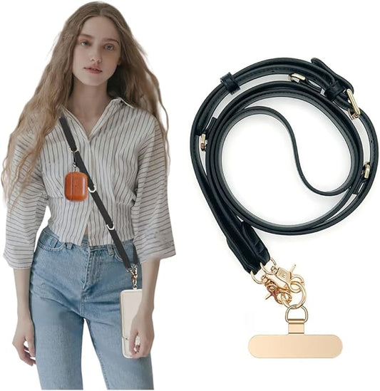 Phone Lanyard Crossbody with Hanging Loops, Clip and Go Strap for Phone with Zipper Wallet, Adjustable Elastic Phone Strap