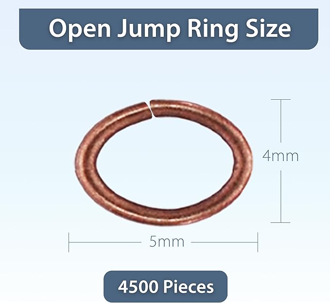 Mandala Crafts 5X4mm Antique Copper Oval Jump Rings Jewelry Findings Metal O Rings for Jewelry Making Supplies - 2400 Small Open Jump Rings Kit for Necklace Earring