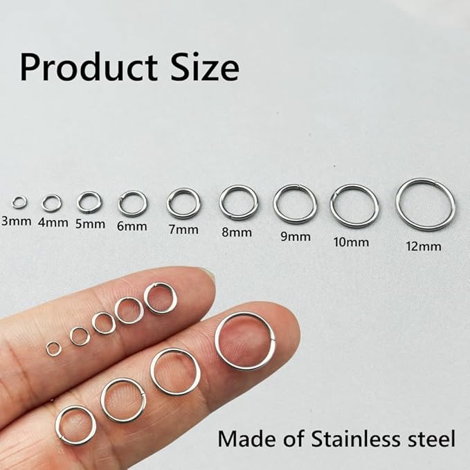 500pcs 12mm Stainless Steel Jump Rings Connector Rings for DIY Craft Jewelry Making Necklaces Bracelet Earrings Keychains