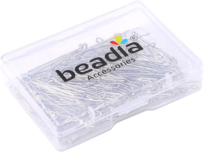 Platinum Plated Open Eye Pins Non Tarnish 30mm 150pcs for Jewelry Making Findings