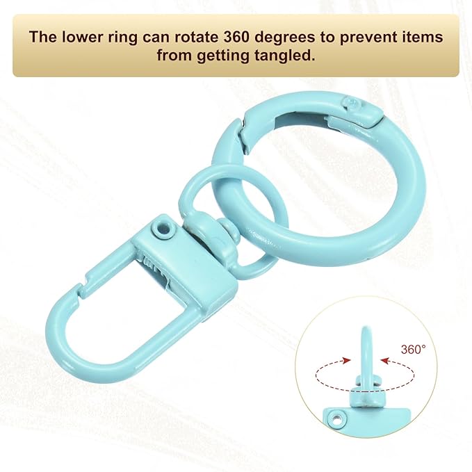 30-Pack Lobster Claw Clasp, Zinc Alloy Swivel Trigger Snaps Spring Clasps Hooks for Keychain Buckle/Lanyard/Straps/Purse, Spring Clasps Clips [Light Blue & Light Pink]