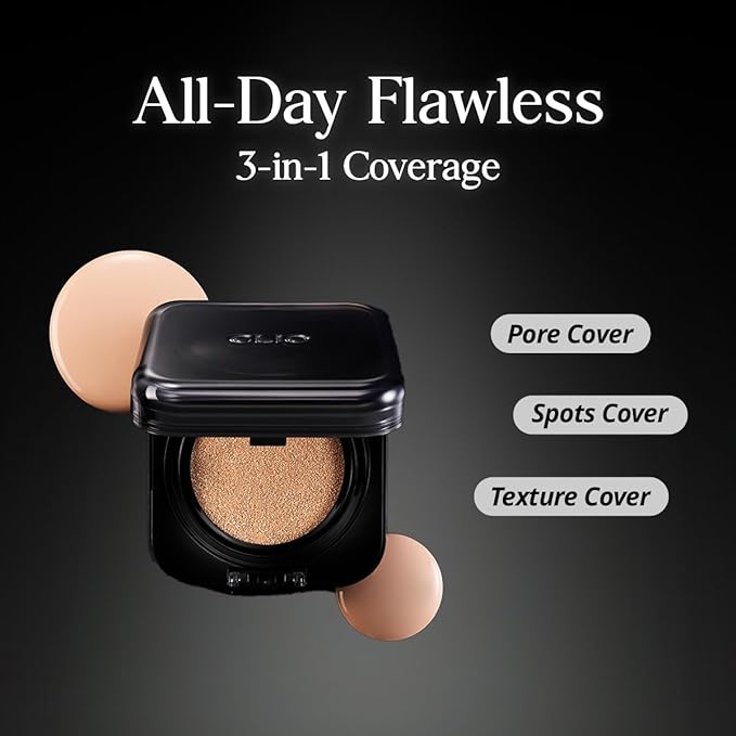 CLIO Kill Cover Founwear Cushion Foundation, Flawless Full Coverage with Matte Finish, Covering Pigmentation and Blemish, Long-Lasting, Creamy Lightweight Texture, Korean Cushion (21C LINGERIE)