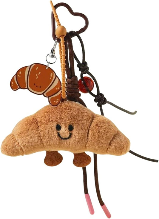 Kawaii Plush Keychain Purse Charms Cute Brown Bag Charms for Women Handbags