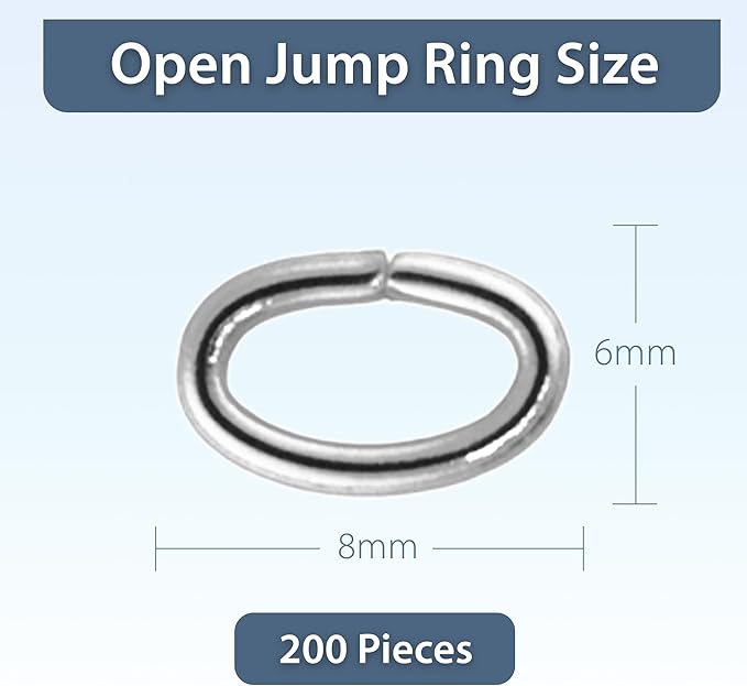 Mandala Crafts 8X6mm Stainless Steel Oval Jump Rings Jewelry Findings Metal O Rings for Jewelry Making Supplies - 200 Small Open Jump Rings Kit for Necklace Earring