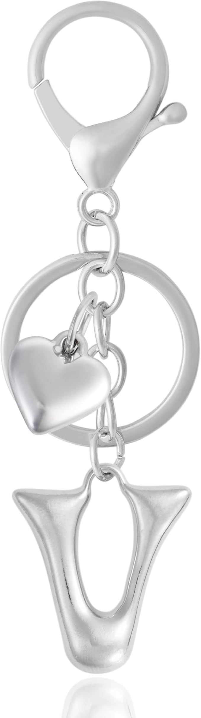 Heart Bubble Letter Keychain for Women, Girls - Cute Keychain with Initial - Alphabet Keychain for Bag Charm, Handbag