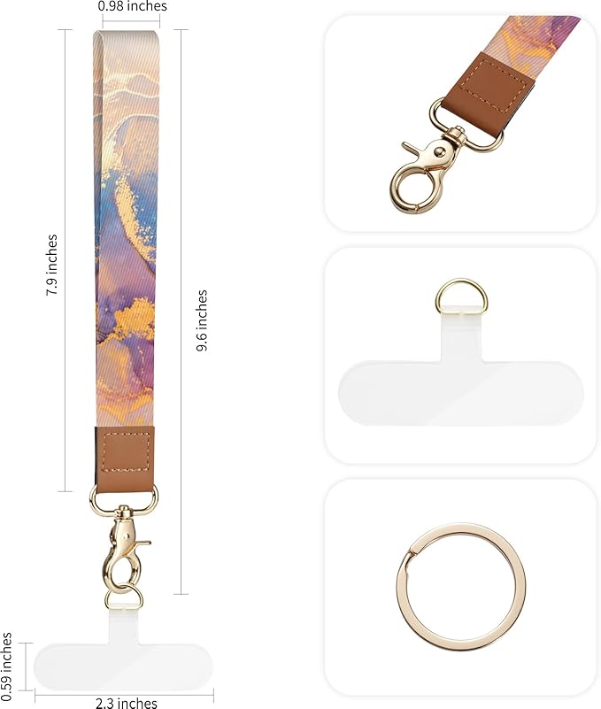 2 Pack Phone Wrist Strap Keychain，Cell Phone Lanyard，for Key Chains Car Keys ID Badges Wallet Camera Wrist Strap