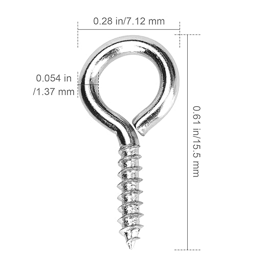 Aovchei Eye Screws, 150PCS 0.59 Inch Long, 304 Stainless Steel Self Tapping Eye Hooks Bolts, Indoor & Outdoor for Hanging Artwork