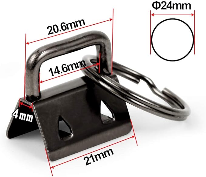 SPEEDWOX Glass Breaking Pliers with 20 Pcs 0.8 Inch Key Fob Hardware Set with Keychain Split Rings Webbing Fabric Strapping Wristlet Set Antique Black Breaking Pliers Tools with Rubber Tips