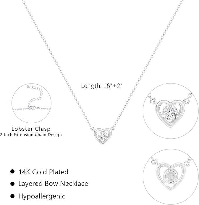 Luxval Diamond Pendant Gold Necklace for Women，Dainty 18k Gold Plated Choker Necklaces Simple Gold Jewelry Gifts for Women Girls