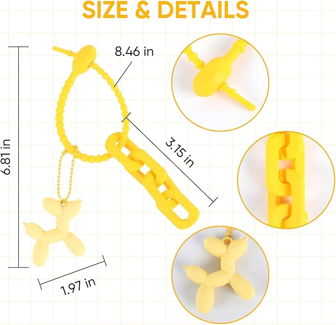 Cute Balloon Dog Keychain, Purse Bag Backpack Charms Girl Keychains Accessories Keyrings Car Key Chain
