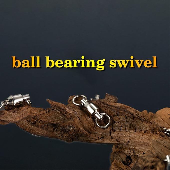 AMYSPORTS Ball Bearing Swivels Connector High Strength Stainless Steel Solid Welded Rings Barrel Swivels Saltwater Freshwater Fishing