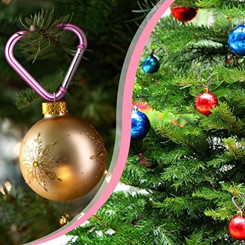 Shimeyao Heart Shape Keychain Clip Cute Pink Snap Key Ring Keychain Hook Aluminum Alloy Key Holder for Valentine's Gift Outdoor Spring Traveling Couple Wife Husband Gift Walking