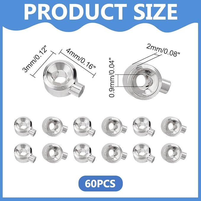 PH PandaHall 60PCS Stopper Crimp Beads, 925 Sterling Silver Plated Spacer Beads Metal Brass Crimp Bead Positioning Flat Round Bead for DIY Bracelet Necklace Jewelry Making Accessories
