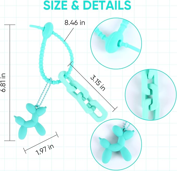Cute Balloon Dog Keychain, Purse Bag Backpack Charms Girl Keychains Accessories Keyrings Car Key Chain