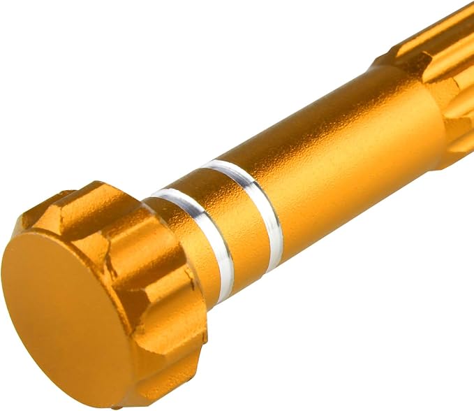 Larcele Precision Pin Vise Hand Drill, 3 Jaw Chuck, Aluminum Manual Craft Drill Clamping 0" to 1/8" Micro Drill Bits SDZKQ-02 (Gold)