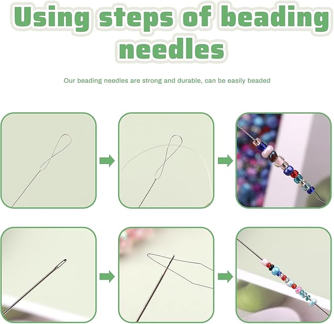 GarfxG 64 PCS Beading Needles Set Include Big Eye Collapsible, Twisted Wire Seed and Straight Beading Needles, Threaders for Jewelry Making, Sequin Embroidery Crafting DIY