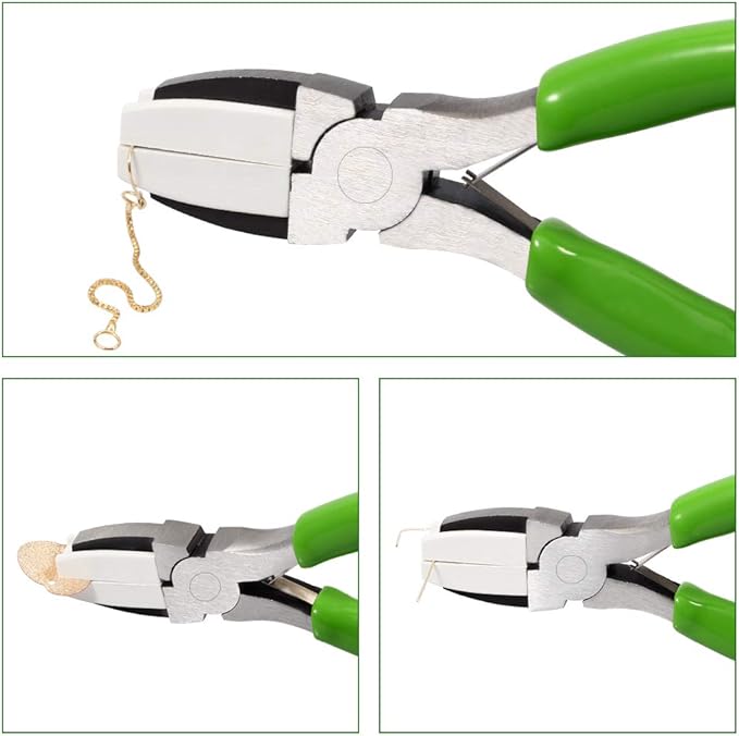SPEEDWOX 5 Inches Flat Nose Plier Nylon Jaw Pliers 2 Pcs Set Soft Jaw Pliers for Chain Making Wire Wrapping Tool Mini Wire Straightentener Wire Bending Shaping Jewelry Making Tool