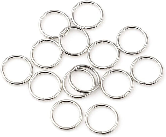200 Pieces - 14mm Jump Rings Silver Tone - 16 Gauge (1.2mm Thickness)