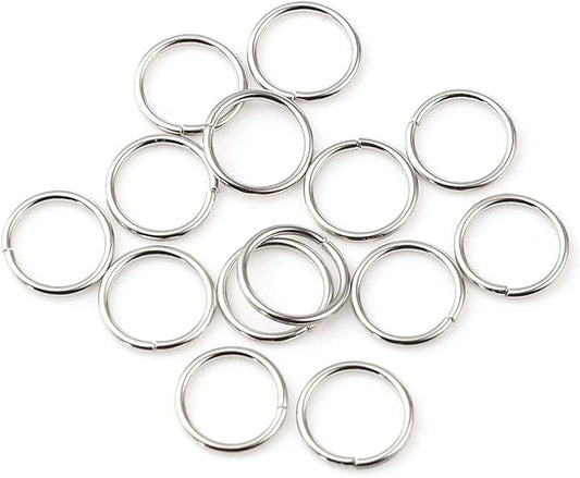 200 Pieces - 8mm Jump Rings Silver Tone - 18 Gauge (1mm Thickness)