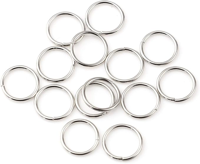 200 Pieces - 10mm Jump Rings Silver Tone - 18 Gauge (1mm Thickness)