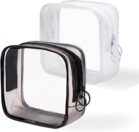 LYroo Small Makeup Bag Clear Mini Makeup Zipper Pouch Makeup Bag Small Cosmetic Bag for Purse Essentials Items Women Coin Purse Aesthetic Stuff（2 Pack