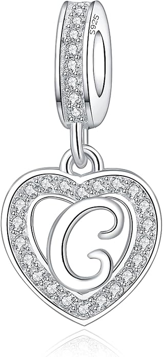 925 Sterling Silver Letter Charms A~Z Alphabet Charm Letter Beads fit Pandora European Bracelets fit Wife Mom Christmas Birthday Gift