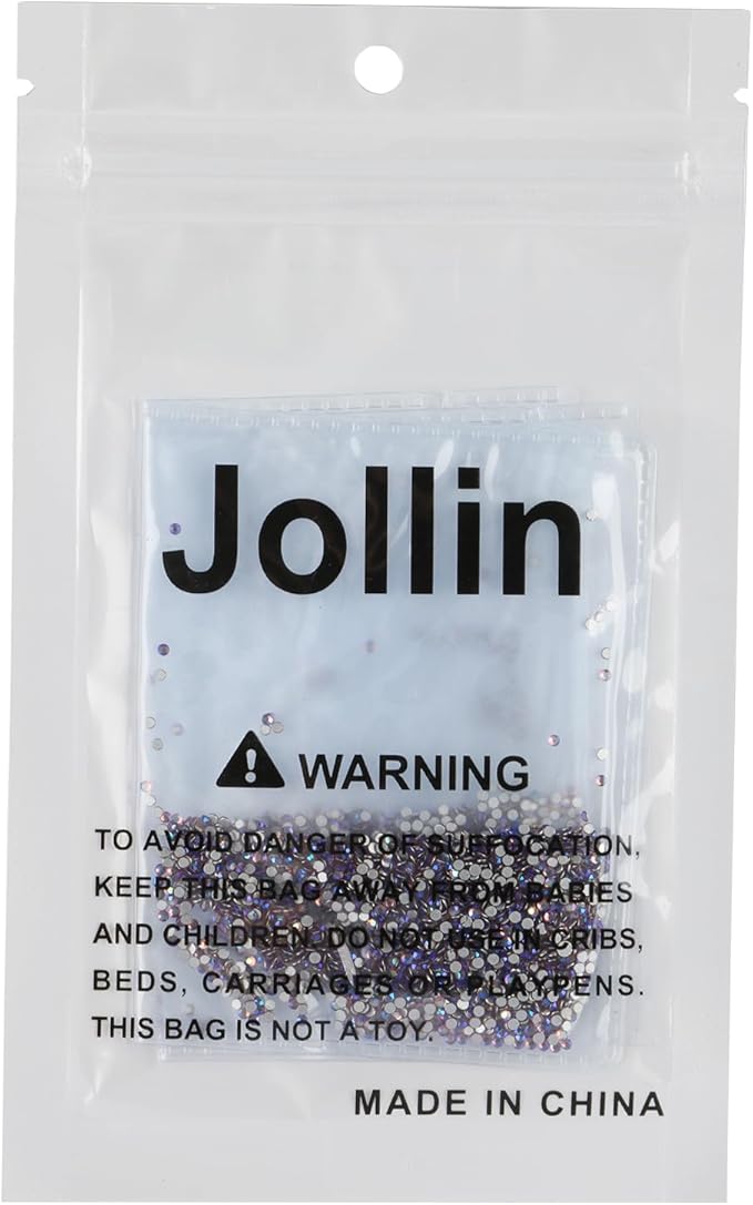 Jollin Glue Fix Crystal Flatback Rhinestones Glass Diamantes Gems for Nail Art Crafts Decorations Clothes Shoes 1.4mm (ss3 2880pcs, Light Purple AB)