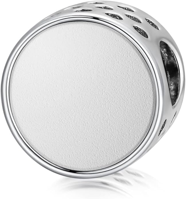 LONAGO 925 Sterling Silver Personalized Photo Charm Fit Compatible for Bracelet Necklace Customized Heart Round Shape Picture Bead