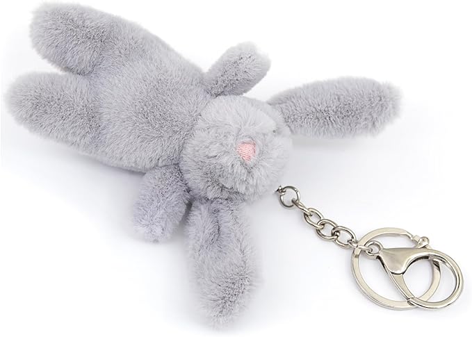 Cute Bunny Bag Charm, Kawaii Bunny Keychain 3.5" Inch Mini Rabbit Purse Charm Decoration for Women Girls