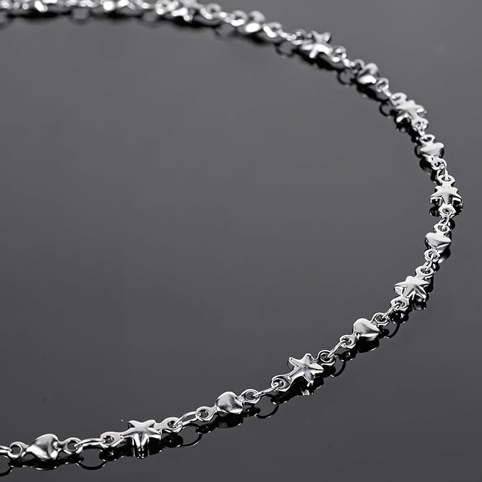 UMAOKANG 4 Meters Stainless Steel Chains for Jewelry Making Delicate Star Heart Link Chain Bulk for Women Necklace Bracelet DIY