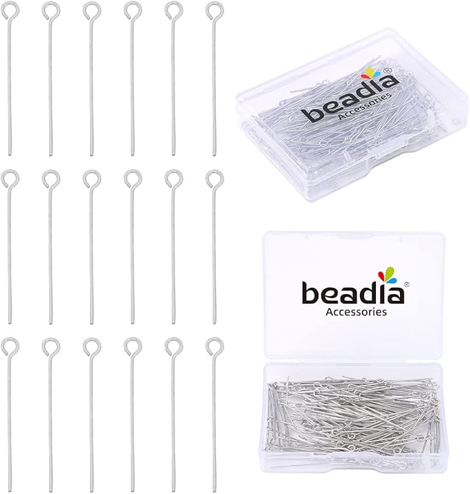 Platinum Plated Open Eye Pins Non Tarnish 35mm 150pcs for Jewelry Making Findings