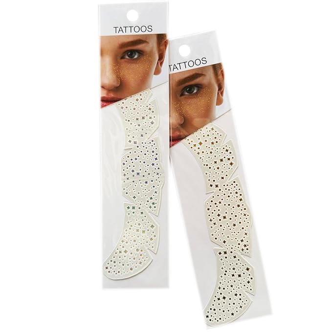 Fake Freckles Face Tattoo Star Glitter Freckles Sparkle Makeup Patches Face Glitter Speckles Patches for Women