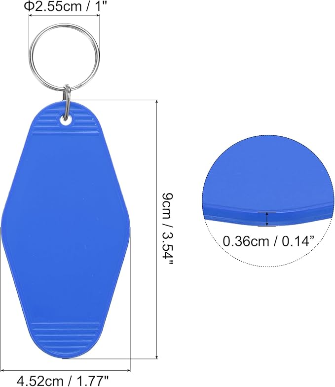 uxcell 40pcs Hotel Keychains Blank Vintage Plastic Rhombus Motel Keychains Hotel Key Tags Rings for DIY Luggage Labels