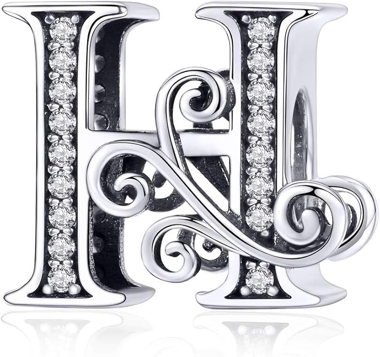 925 Sterling Silver Letter Charms for Pandora Bracelets Alphabet Initial Charms Beads Birthday Christmas Jewelry Gift for Women