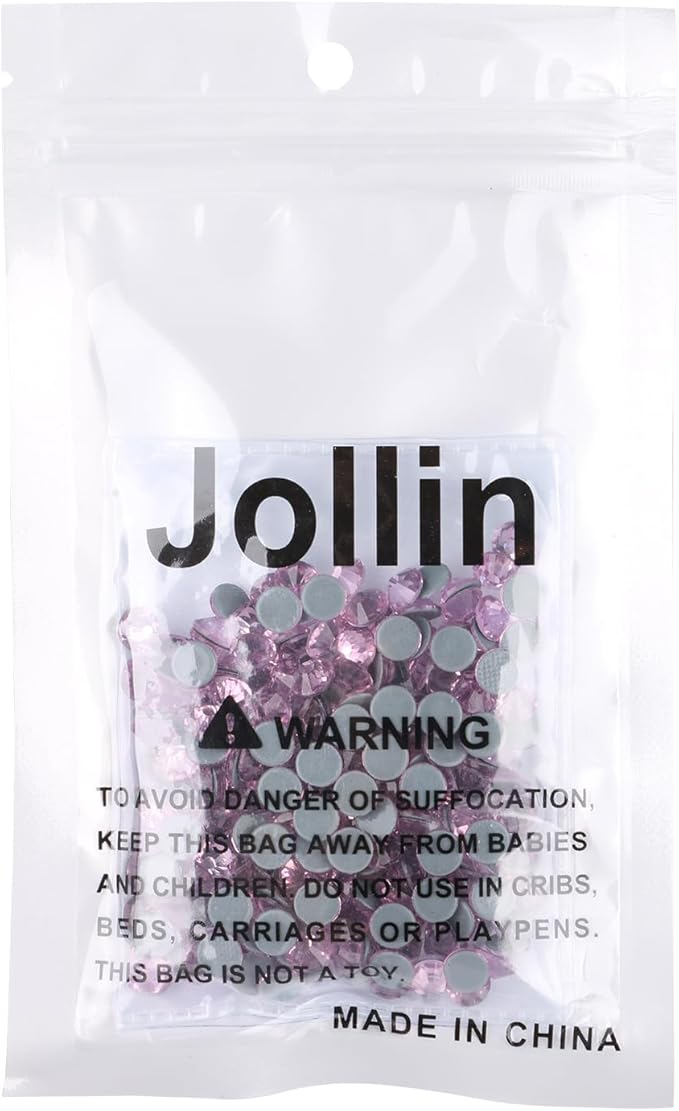 Jollin Hot Fix Crystal Flatback Rhinestones Glass Diamantes Gems 6.4mm(30ss 288pcs, Pink)