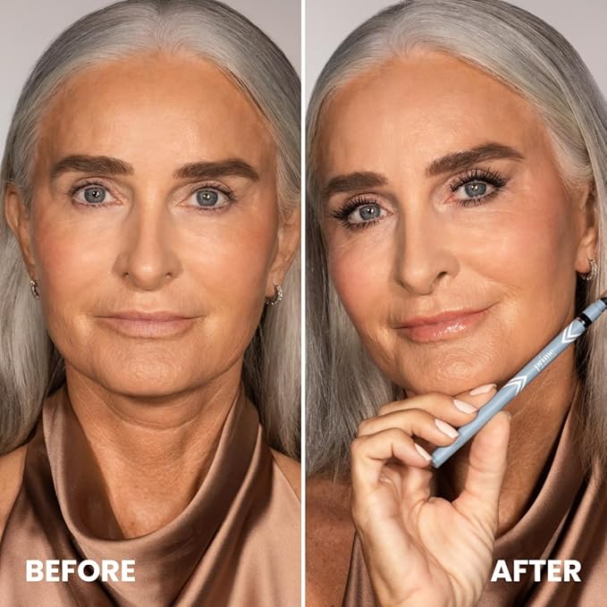 PRIME PROMETICS PrimeEyes Glide Eyeliner for Mature Women – Waterproof, Long-Stay and Mess-Proof – Gel Creme Texture, Discreet Sharpener and Effective Smudger (Golden Metallic)