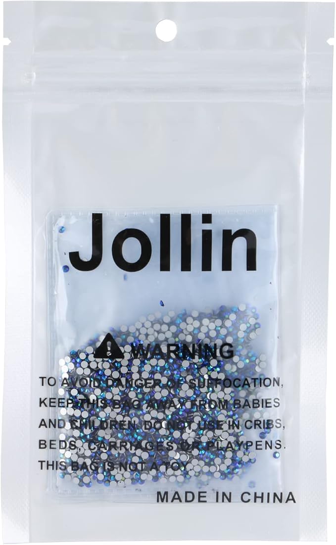 Jollin Glue Fix Crystal Flatback Rhinestones Glass Diamantes Gems for Crafting Nail Art Crafts Decorations Clothes Shoes 2.0mm (ss6 2880pcs, Jet AB)