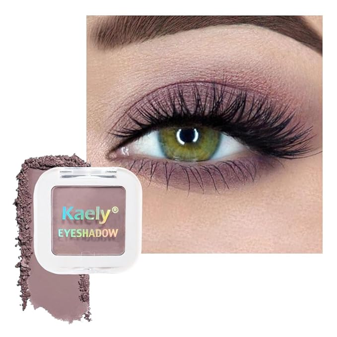 Taupe Matte Single Eyeshadow Makeup, Neutral Powde Eye Shadow for Older Women, Lavender Plum Mauve Matte Eyeshadow Palette Pigmented Waterproof Everyday Natural Eye Makeup, sombras para ojos 05