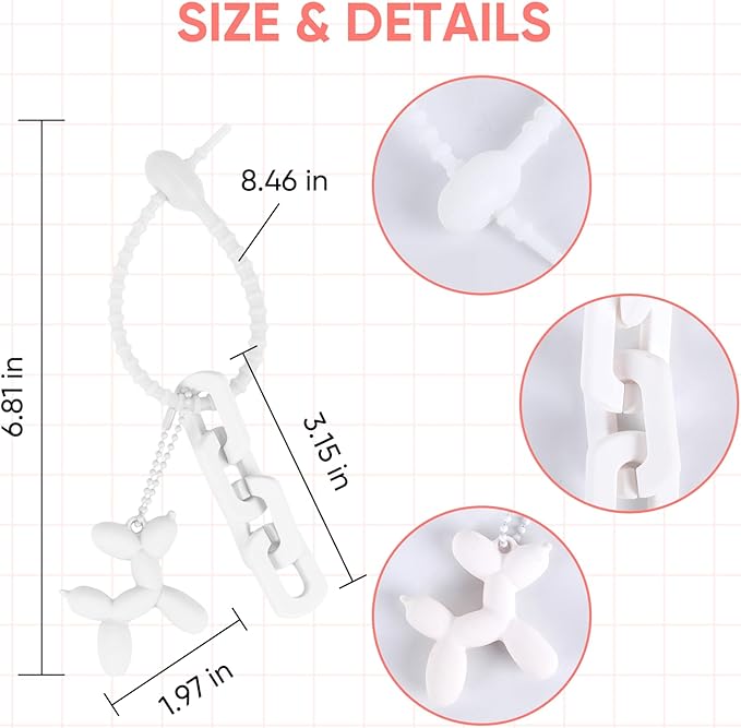 Cute Balloon Dog Keychain, Purse Bag Backpack Charms Girl Keychains Accessories Keyrings Car Key Chain