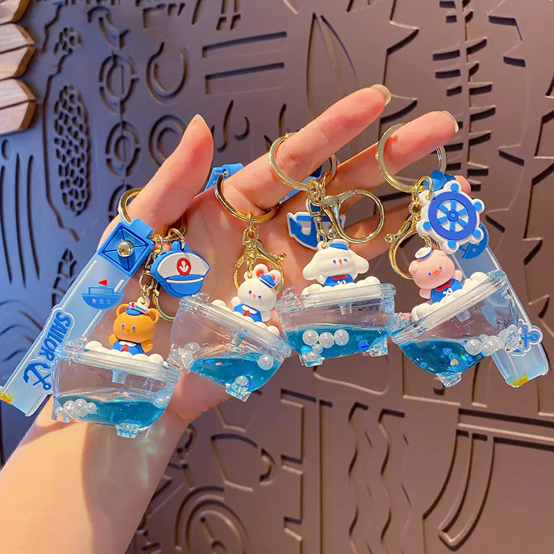 Cartoon Doll Keychain - Cute Female Couple Design