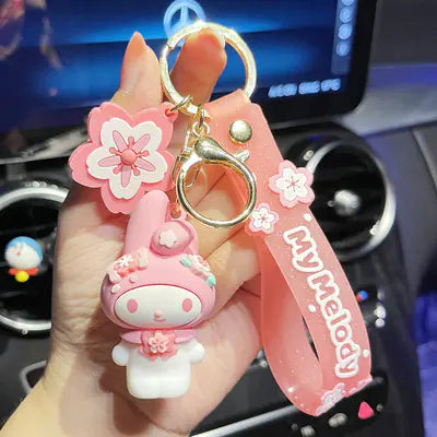 Pink Cherry Blossom Sanrio Cinnamoroll Keychain Decor