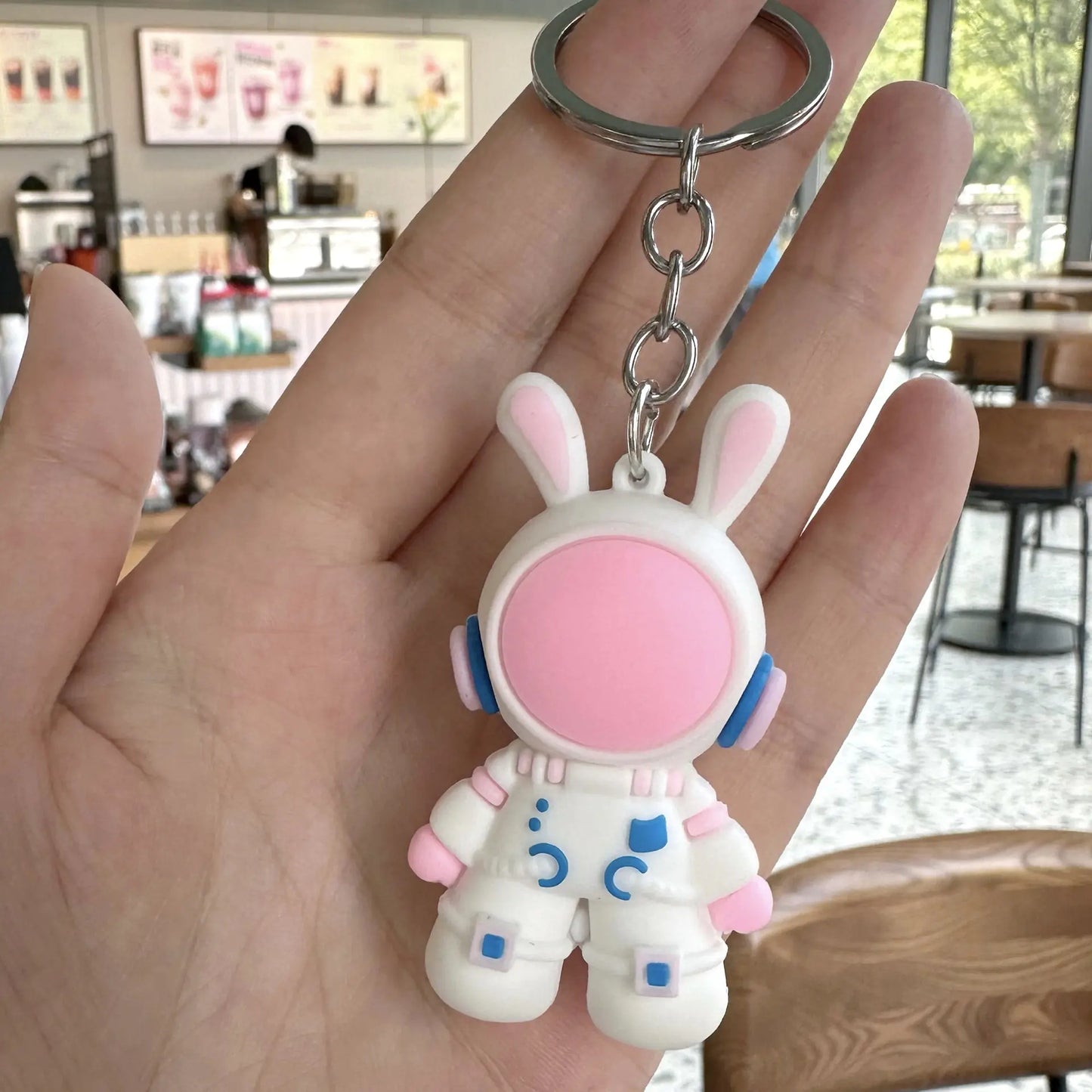 Cute Cartoon Space Rabbit Astronaut Keychain Pendant