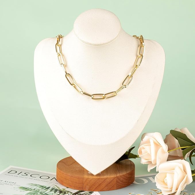 UMAOKANG 16.4 Feet Light Gold Plated Aluminum Chain for Jewelry Making Large Paperclip Chain for Men and Women Necklace Bracelet DIY Jewelry Supplies Findings