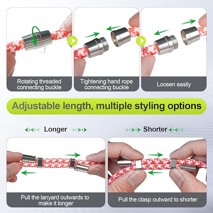 Phone Lanyard & Phone Wrist Strap, 3 in 1 Adjustable Anti Theft Phone Strap for Travel Hiking Cycling Climbing