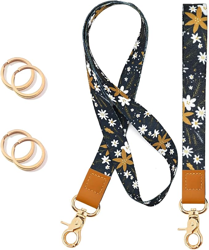 Cool Leopard Wristlet Keychain, Wrist Lanyard Key Chain For Women Men Car Keys Id Holder Card Phone Wallet Camera