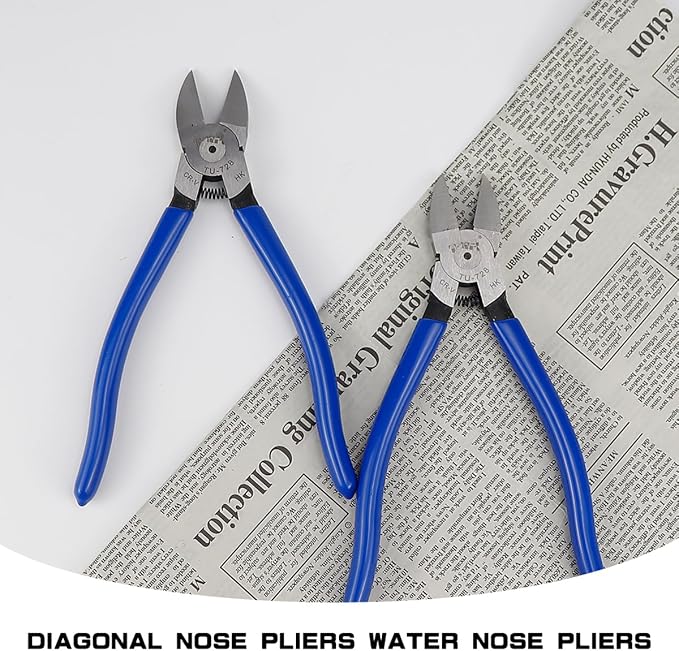2Pcs Blue Diagonal Flush Wire Cutting Pliers, Precision Side Cutters Pliers for Crafting Jewelry Making, Wire Cutting (8inch)