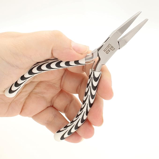 The Beadsmith Flat Nose Pliers – Zebra Print Line – 5 inches (127mm) – Comfortable Handle with Double Leaf Springs – Jewelry Making Tool for Creating Bracelets, Earrings and Necklaces